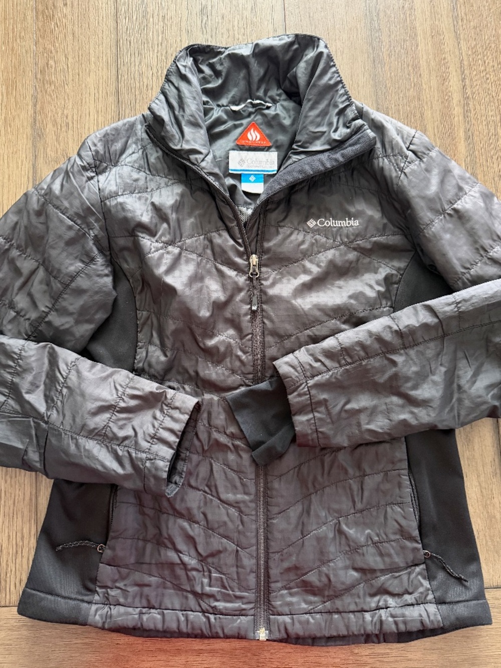 Columbia Women’s Omni-Heat Black Quilted Hybrid Jacket Full Zip M